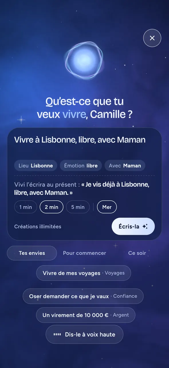 Application de manifestation vivii : écrire ce que l’on veut manifester